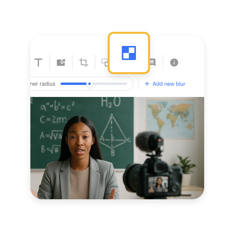 Step 2 — Applying Visla’s school video blur tool to hide student faces and IDs in classroom footage